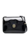 Tory Burch Robinson Convertible Patent Shoulder Bag In Schwarz