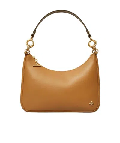 Tory Burch Logo-plaque Detail Shoulder Bag In Brown