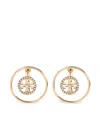 Tory Burch Logo-plaque Earrings In Gold