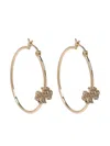 Tory Burch Eleanor Pavé Logo Hoop Earrings In Gold