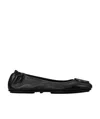 Tory Burch Logo-plaque Leather Ballerina Pumps In Black