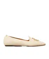 Tory Burch Eleanor Leather Medallion Loafers In Nude