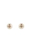 Tory Burch Women's Pearl Logo Stud Earrings Gold In Yellow