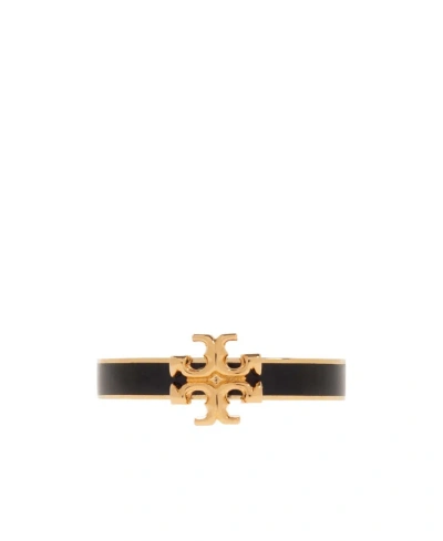 Tory Burch Logo-plaque Ring In Yellow