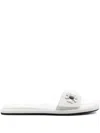 Tory Burch Logo-plaque Sandals In White