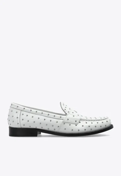 TORY BURCH LOGO PLAQUE STUDDED CLASSIC LUG LOAFERS