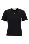 Tory Burch Crew Neck Ribbed Texture Short Sleeves Top