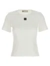Tory Burch Cotton Rib Logo Tee In White