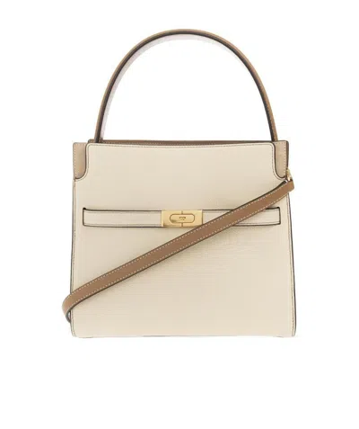 Tory Burch Logo-plaque Tote Bag In Nude