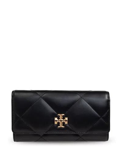 Tory Burch Logo-plaque Wallet In Black