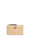 Tory Burch Logo Plaque Wallet In Neutrals