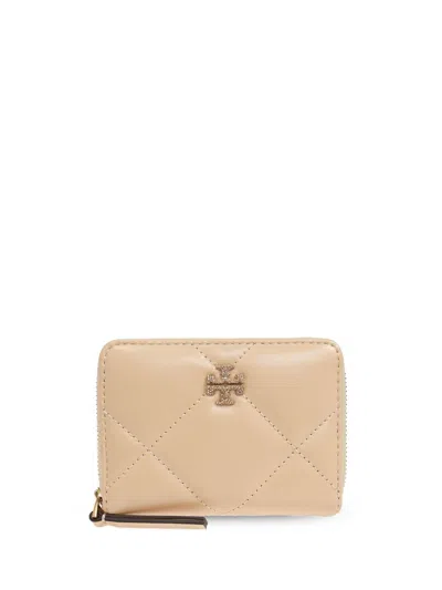 Tory Burch Cream-colored Zip Wallet In Beige