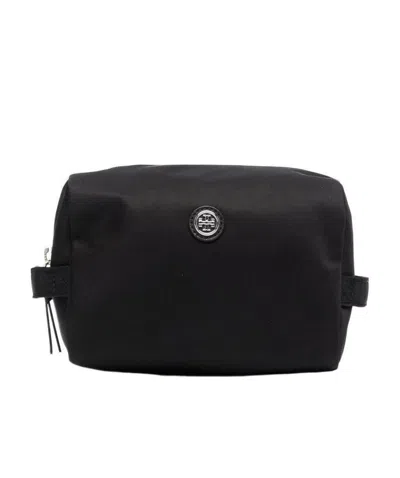 Tory Burch Logo Plaque Wash-bag In Black