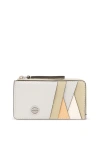 TORY BURCH TORY BURCH LOGO PLAQUE ZIPPED CARD HOLDER