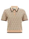 Tory Burch Monogram Jacquard Polo Top In Pink
