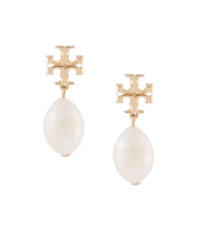 Tory Burch Logo Post Earrings In Pink