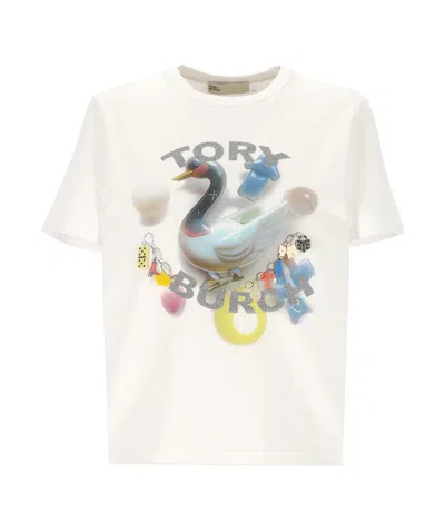 Tory Burch Logo-print T-shirt In White
