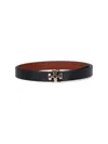 Tory Burch Logo Reversible Belt In Black