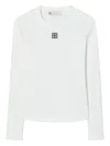 Tory Burch Geripptes T-shirt Mit Logo In Neutral
