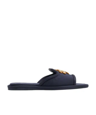 Tory Burch Logo Sandals In Black
