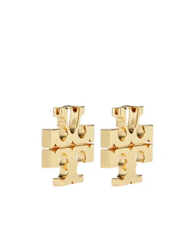 Tory Burch Eleanor Hidden Hoop Earrings In Tory Gold