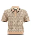 Tory Burch Monogram Jacquard Polo Top In Pink