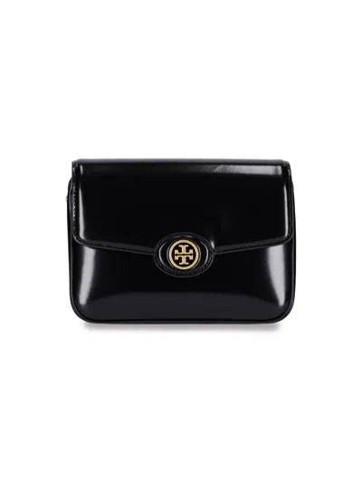 Tory Burch Logo Shoulder Bag In Black