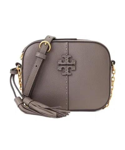 Tory Burch Logo Shoulder Bag In Gray