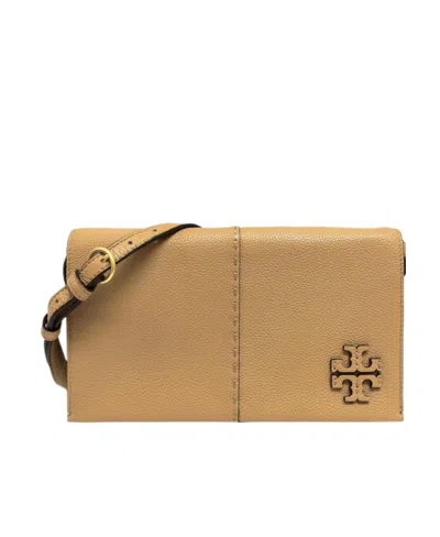 Tory Burch Logo Shoulder Bag In Nude