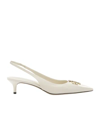 Tory Burch Off-the-shoulder Dress And High Heels In White