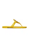 Tory Burch Logo Slippers In Yellow