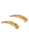 Tory Burch Logo Spike Front/back Earrings In Gold