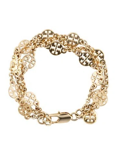 Pre-owned Tory Burch Logo Station Multi Chain Link Bracelet