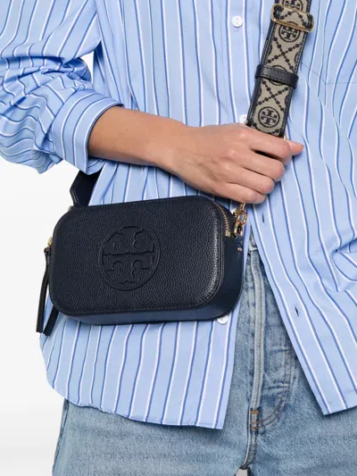 Tory Burch Logo Strap Cross Body Bag In Blue