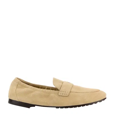 Tory Burch Logo Stud Ballet Loafers In Neutral