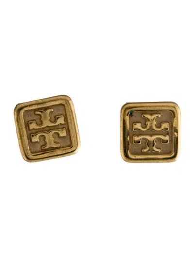 Pre-owned Tory Burch Logo Stud Earrings In Multi