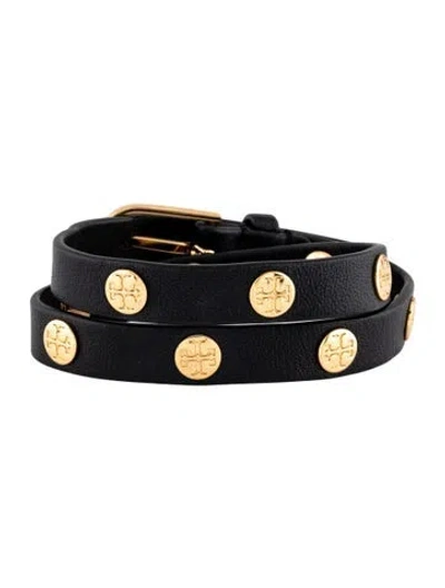 Pre-owned Tory Burch Logo Studded Double Wrap Bracelet In Multicolor