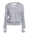 Tory Burch Logo Sweater In Gray