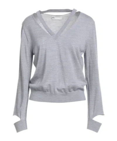 Tory Burch Logo Sweater In Gray