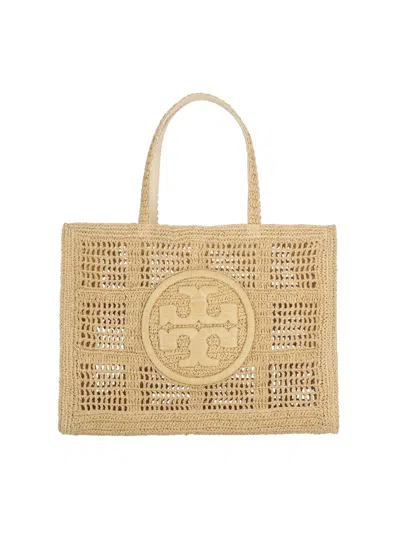 Tory Burch Handcrafted Large Tote Woven Texture In Beige