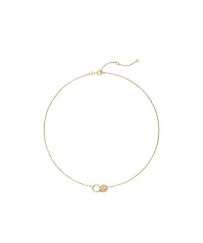 Tory Burch Logo-charm Chain Necklace In Gold