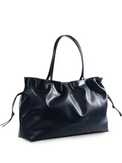 Tory Burch Logo-embossed Drawstring Tote Bag In Black