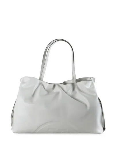 Tory Burch Logo-embossed Gathered Tote Bag In Pink