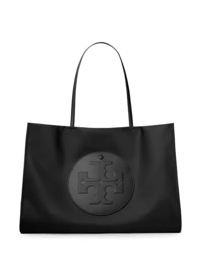 Tory Burch Logo-embossed Tote Bag In Black