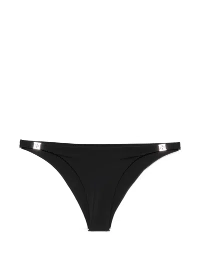 Tory Burch Logo-plaque Bikini Bottoms In Black