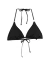 Tory Burch Logo-plaque Triangle Bikini Top In Black