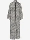 Tory Burch Grey Kaftan With Contrasting Trims And Eyelet Closure On The Front In Silk And Cotton Blend Woman In Red