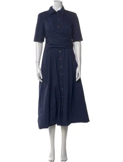 Pre-owned Tory Burch Long Dress In Blue