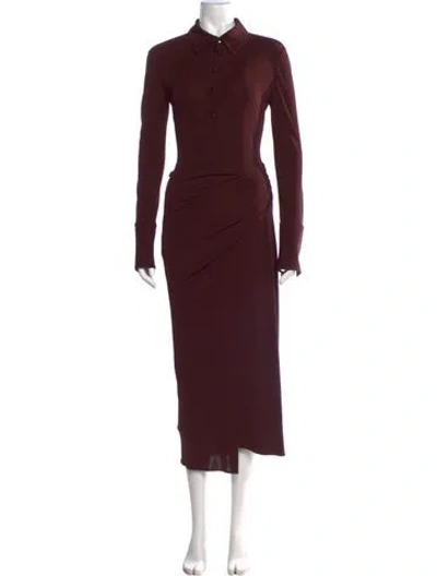 Pre-owned Tory Burch Long Dress In Burgundy