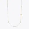 Tory Burch Long Kira Pearl Necklace In Tory Gold/pearl